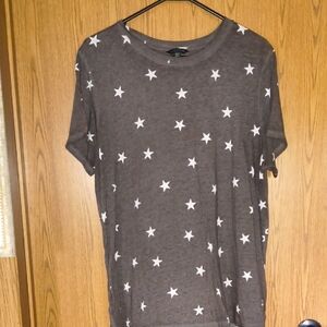 Lucky Brand Charcoal Tee with White Stars
